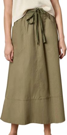 Lilla P Long Poplin Skirt In Kelp