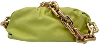 Bottega Veneta Pre-owned Leather Shoulder Bag - Dames - Vintage Clutch - Groen - ONE Size - Leer - Vintage