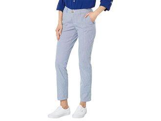 Tommy Hilfiger Hampton Chino Stripe Pants Womens Casual Pants Blue/White : 14, Chino/Cotton/Elastane