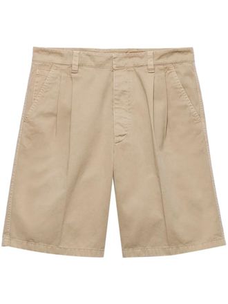 ショートパンツ Prada Beige Cotton Bermuda Shorts Cotton-blend shorts in beige - Prada | Mytheresa