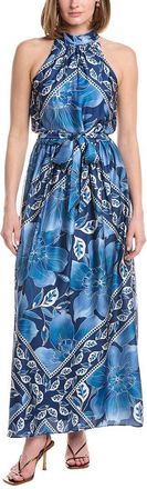 Julia Jordan Printed Satin Sleeveless Maxi Dress