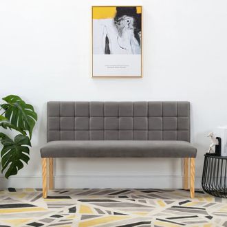 vidaXL Vidaxl - Banco De Terciopelo Gris 140 Cm
