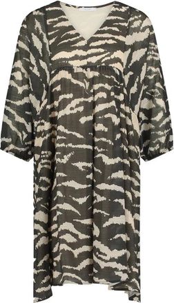 By-Bar Amsterdam Kleedjes, Dames, Zwart, XL, Zebra Jurk Philou Stijl