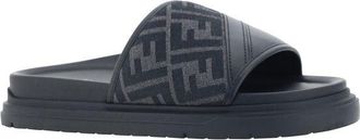 Fendi Mens Gray Fabric Flat Sandals