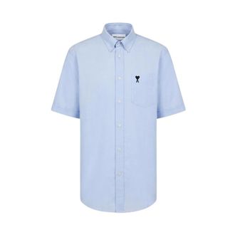 Ami Boxy ADC Shirt - Heren - Korte mouwen Overhemden - Blauw - 2XL - Katoen - Overhemden