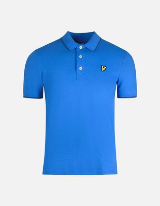 Lyle & Scott Mens Lyle & Scott Tipped Collar Spring Blue Polo Shirt - Size: 38