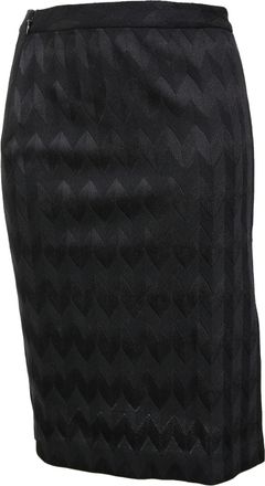 Missoni Zigzag Knit Skirt in Black Polyester