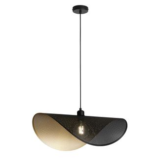Luce-Ambiente-Design L&aacute;mpara de techo de metal perforado negro con difusor &uacute;nico de 60 cm