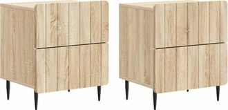 vidaXL Armario De Noche 2 Uds. Roble Sonoma 43 X 34,5 X 49,5 Cm Vidaxl