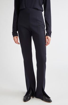 Max Mara Nebbia Stretch Virgin Wool & Cotton Jersey Pants in Ultramarine at Nordstrom, Size X-Large