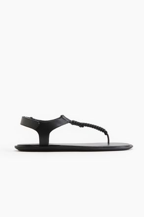 H&M Ledersandalen - Schwarz