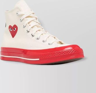 Comme Des Garçons high top sneakers with red sole
