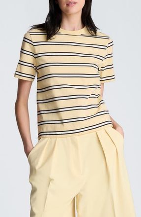 Kenneth Cole Stripe Heavyweight T-Shirt in Pastel Yellow Multi at Nordstrom, Size X-Small