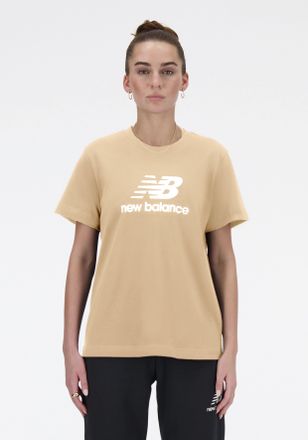 New Balance T-Shirt NEW BALANCE SPORT ESSENTIALS JERSEY LOGO T-SHIRT, Damen, Gr. S, orange (peach blosso), Obermaterial: 100% Baumwolle, normal, Rundhals, Shirts 