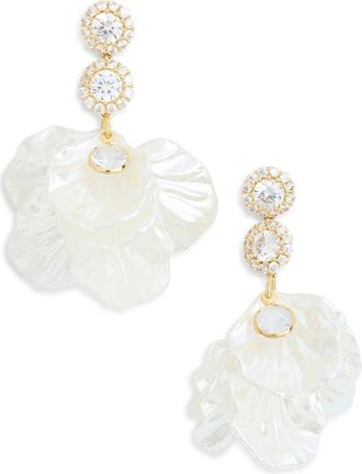 Eye Candy Los Angeles Nadia Flower Petal Drop Earrings in Gold at Nordstrom Rack