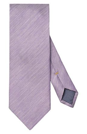 Eton Mid Purple Solid Linen & Silk Tie in Medium Purple at Nordstrom
