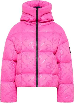 Carlo Colucci Oversized gewatte jas met unieke badge - Dames - Winterjassen - Roze - XL - Polyester - Jassen