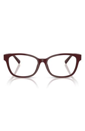 Tiffany & Co. 53mm Pillow Optical Glasses in Burgundy /Demo Lens at Nordstrom