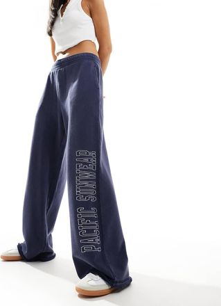 PacSun Pacsun wide leg tracksuit pants in washed navy