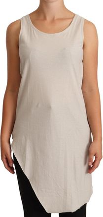 Max Mara Womens Light Gray Cotton Sleeveless Razor Back Tank Top