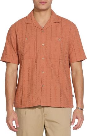 Civil Society Embroidered Resort Shirt in Rust at Nordstrom Rack, Size Xx-Large