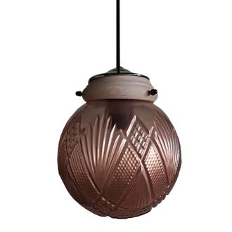 Tosel Suspensi&oacute;n vidrio natural cobre D18 cm