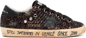 Golden Goose Sneakers, female, Brown, 5 UK, Glitter Detailing Lace-Up Trainers