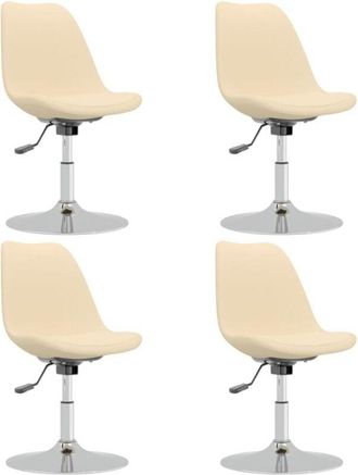 vidaXL Vidaxl - Sillas de comedor giratorias 4 unidades tela crema