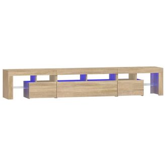 Berkfield Home TV Cabinet with LED Lights Sonoma Oak 230x36.5x40 cm in Light Oak
