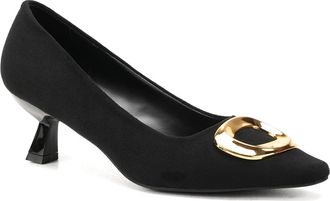 Unze Women WIKOLIA Stylish Heel Court Shoes UK Size 3-8 Black