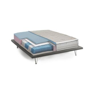 Talamo Italia Dmora - Colch&oacute;n Cuadrado Y Medio Dhemsle, Colch&oacute;n Con Memoria Y Muelles Ensacados E Iones De Plata, 100% Made In Italy, Anti&aacute;caros E Hipoalerg&eacute;nico, 1
