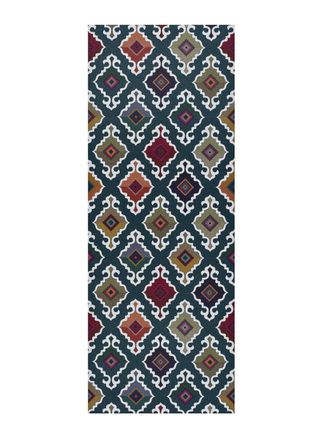 Atticgo Alfombra de cocina lavable &eacute;tnica verde/multicolor 52x200 cm