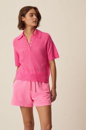 des petit hauts Trui met korte mouwen en polokraag, COWBOY