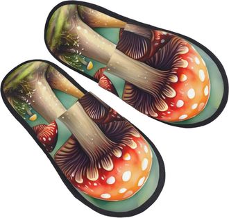 Generic Japanese Painting Mushroom Women Men House Slippers Fluffy House Shoes Lightweight Shoes For Indoor Outdoor Winter M