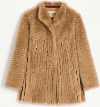 Valentino Cappotto In Shearling Donna MIELE 40