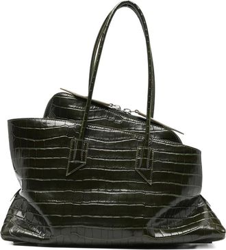 The Attico La Passeggiata Croc Embossed Medium Tote Bag