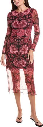 Johnny Was Tulus Mesh Silk-Blend Midi Dress