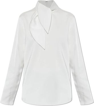 Emporio Armani Satin Top - Dames - Blouses - Wit - M - Polyester - Overhemden