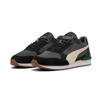 Puma Sneaker PUMA ST RUNNER V4 SD, Damen, Gr. 44,5, schwarz (dusky gray, alpine snow, puma schwarz), Leder, Schuhe Sneaker