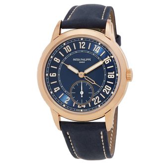 Patek Philippe Complications Calatrava Travel Time Automatic Blue Dial Mens Watch 5224r-001