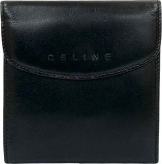 Celine Black Brown Leather Pvc Wallet (Bi-Fold) (Pre-Owned)