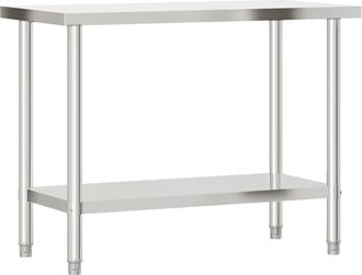 vidaXL Mesa De Trabajo De Cocina Acero Inoxidable 110x55x85 Cm Vidaxl