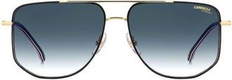 Carrera 59mm Gradient Navigator Sunglasses in Gold Black/Dark Blue Sf at Nordstrom