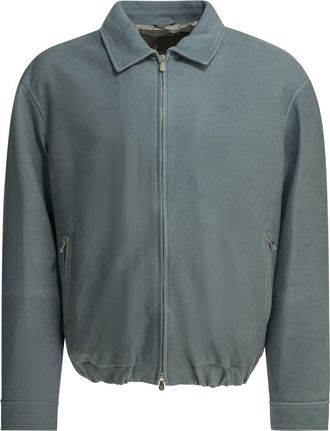 Brunello Cucinelli Brunello Cucinelli nubuck leren jas