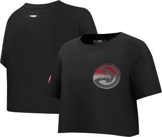 Pro Standard Womens Pro Standard Black Atlanta Hawks Jewels Boxy Cropped T-Shirt at Nordstrom, Size Medium