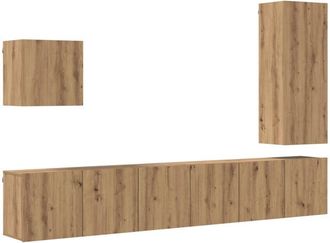 vidaXL Unidad De Pared Para Tv 5 Pcs Roble Artesanal Vidaxl