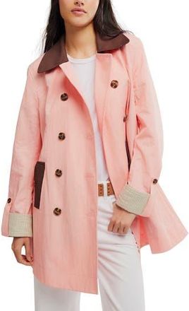 Free People Riley Cotton Canvas Coat in Coral at Nordstrom Rack, Size X-Small