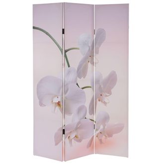 Hhg Hhg - Nunca Usado] Biombo Fotogr&aacute;fico T233, Mampara Certificada Mvg 180x120cm, Orqu&iacute;dea
