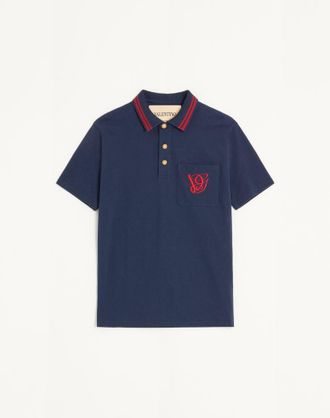 Valentino Cotton Piqu&eacute; Polo Shirt With Vg Embroidery
