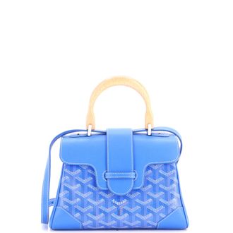 Goyard Saigon Top Handle Bag Coated Canvas with Leather Mini